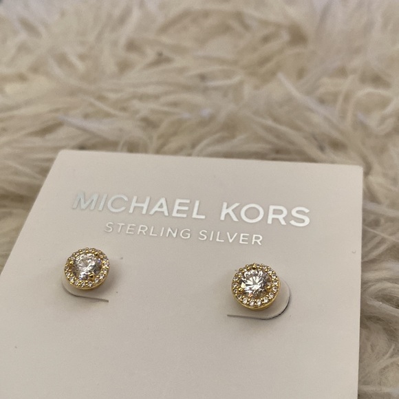 Michael Kors MKC1035AN710 CZ Round Stud SS Gold Plated - Picture 13 of 14